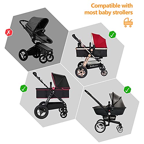 Hianjoo Parasol para Cochecito, Sombrilla Carrito Bebe Universal, Impermeable Funda para Cochecito Anti-UV 50+ Capota Carrito Función de Persiana Enrollable, Negro