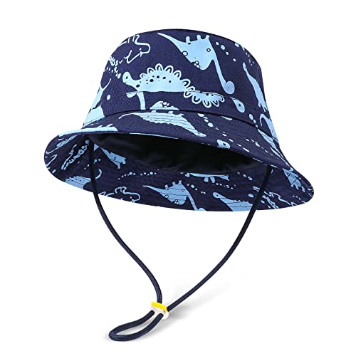 Hifot Bebé Niño Sombrero de Sol Verano Algodón Niño Ajustable Pescador Gorra Protección de Sol Anti UV para Exteriores/Natación/Playa/Piscina UPF 50+