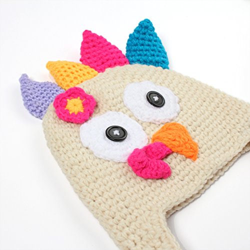 Hillento Día de Acción de Gracias Traje bebé Sombrero de Pavo de Acción de Gracias, Gorro de Punto Ganchillo Gorro Gorras para bebé bebé Unisex, Beige, L