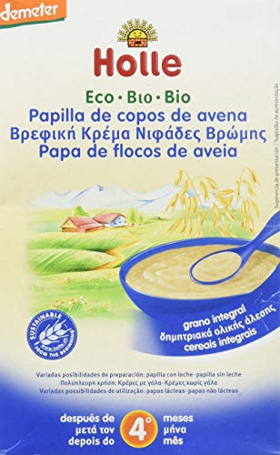 Holle, Papilla de Copos de Avena - 3 de 250 gr - Total: 750 gr.