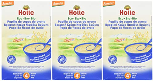 Holle, Papilla de Copos de Avena - 3 de 250 gr - Total: 750 gr.