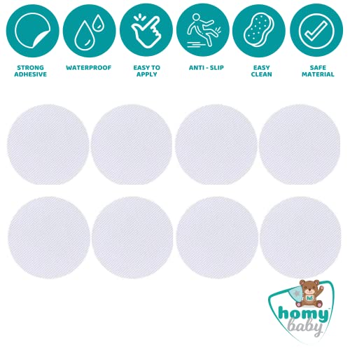 HOMYBABY Pegatinas Antideslizantes [10pcs] - Adhesivos redondos antideslizantes bañera, ducha y escalera - Transparentes (100 x 100mm) - Alfombra bañera adultos y niños