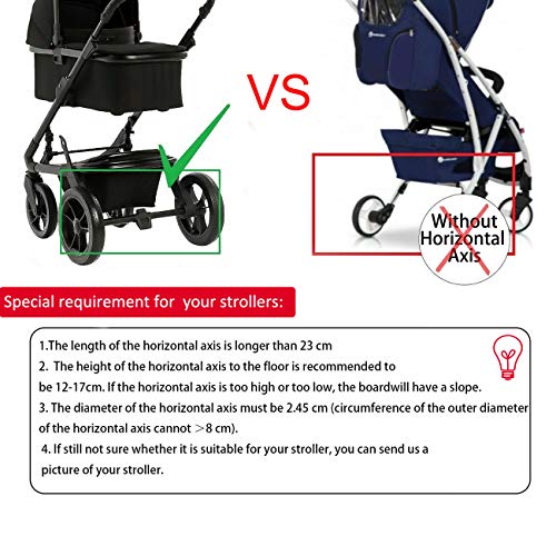 Honhill Mini Buggy Board con asiento Cochecito para el Segundo niño Pedal Auxiliar Conector extraíble Asiento y montaje (azul)