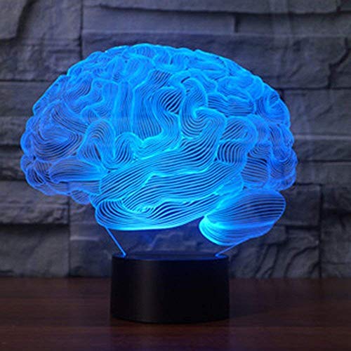 Ilusión Optica 3D Cerebro Luz de Noche 16 Colores que Cambian Control Remoto USB Poder Touch Switch Decor Lámpara LED Mesa Lámpara Niños Juguetes Cumpleaños Navidad Regalo