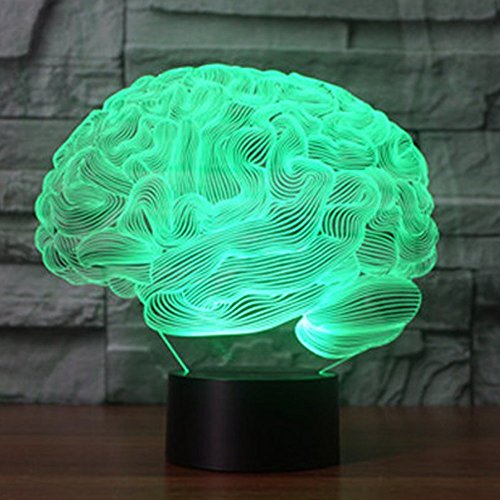 Ilusión Optica 3D Cerebro Luz de Noche 16 Colores que Cambian Control Remoto USB Poder Touch Switch Decor Lámpara LED Mesa Lámpara Niños Juguetes Cumpleaños Navidad Regalo