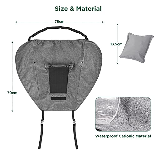 Impermeable Funda para Cochecito de Bebé, Toldo Universal para Cochecito Ajustable con Protección Solar UV 50+, Gris