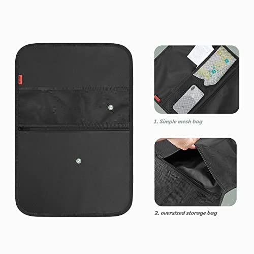 INFIVITA 2PCS Organizador Coche -Protector de Asiento Universal con 3 Bolsillos Grandes para Guardar Cosas de Niños,Organizador Coche Niños para Viajes por Carretera con Niños,Negro