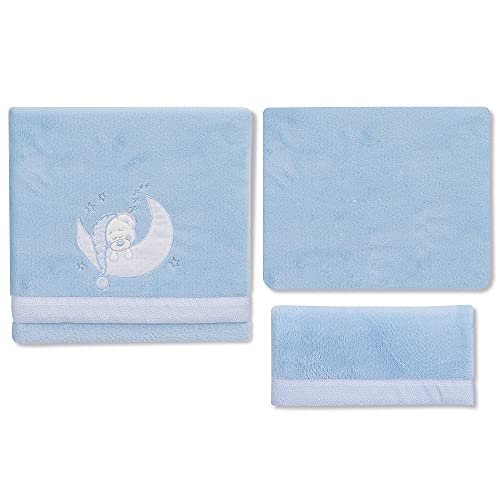 Interbaby Sábanas de Coralina para minicuna Bear Sleeping, en azul