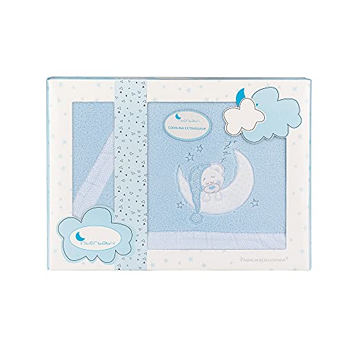 Interbaby Sábanas de Coralina para minicuna Bear Sleeping, en azul