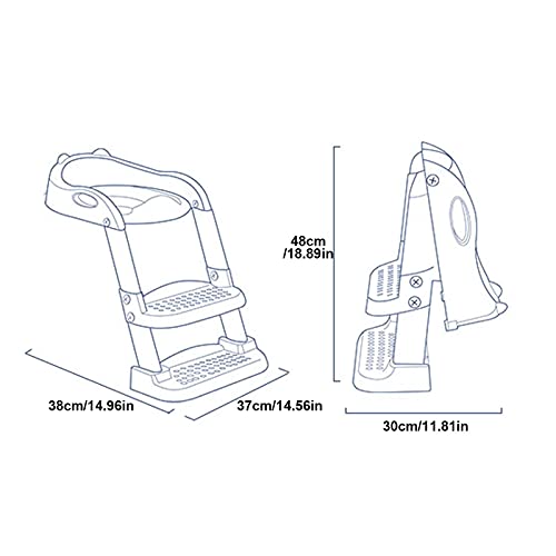 JINGLING Orinal de entrenamiento para aprender a ir al baño, con escalera, reposabrazos acolchado de poliuretano, para niños de 2 a 7 años