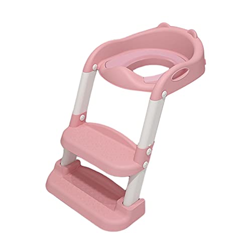 JINGLING Orinal de entrenamiento para aprender a ir al baño, con escalera, reposabrazos acolchado de poliuretano, para niños de 2 a 7 años