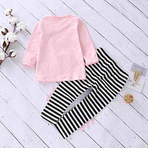 K-youth Ropa Niña Ropa para Bebe Niña de 1 a 6 años Invierno Ropa de Niña a la Moda Barata 2018 Blusas Bowknot Camiseta de Manga Larga Conjunto Niña Pantalon y Top Otoño Fiesta(Rosa, 3-4 años)