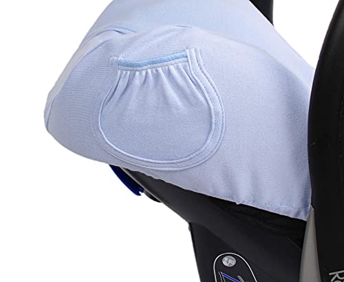 Kaarsgaren Funda de verano para capazo, funda de asiento de coche de algodón orgánico, talla 0+ para Maxi-Cosi CabrioFix modelo antiguo (algodón orgánico azul, 0+)