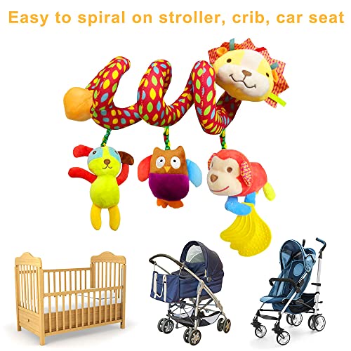 Kaimeilai Juguetes de Peluche para Actividades en Espiral para Bebés, Juguetes para el Asiento del Coche para Bebés, Espiral de Actividades para la Cama del Cochecito Portabebés