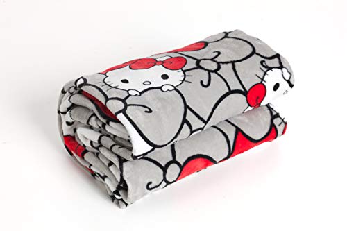 Kanguru Deluxe Hello Kitty - Manta con Mangas y Bolsillo Frontal, Suave y Cómoda - 140 x 180 cm (1287)