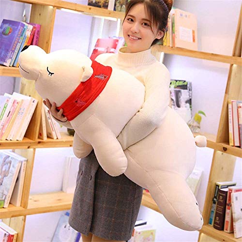 Kawaii del Oso Polar de Peluche de Juguete 50cm, Regalo de cumpleaños de los niños de la muñeca del Oso Lindo con la Bufanda Gigante de Peluche Juguetes de Peluche de la Almohadilla Suave del bebé