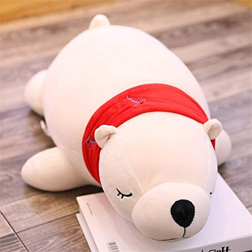 Kawaii del Oso Polar de Peluche de Juguete 50cm, Regalo de cumpleaños de los niños de la muñeca del Oso Lindo con la Bufanda Gigante de Peluche Juguetes de Peluche de la Almohadilla Suave del bebé