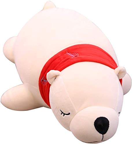 Kawaii del Oso Polar de Peluche de Juguete 50cm, Regalo de cumpleaños de los niños de la muñeca del Oso Lindo con la Bufanda Gigante de Peluche Juguetes de Peluche de la Almohadilla Suave del bebé