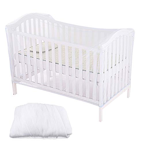 KBNIAN Mosquitera para Cuna Mosquitera para Bebé 135x60cm Mosquitera Cuna de Viaje Portátil Mosquitero para Cuna Colecho Mosquitera de Cama de Bebe para Prevenir mosquitos e insectos - Blanca