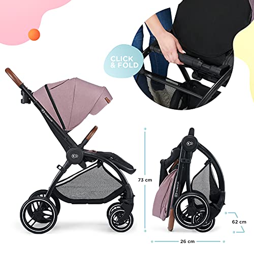 Kinderkraft Carrito Bebé 2 Piezas EVOLUTION COOCON, Silla de Paseo, Capazo, Impermeable con filtro UPF50+, Rosa