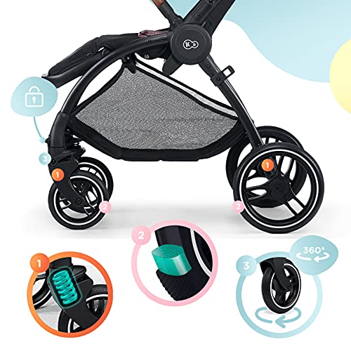 Kinderkraft Carrito Bebé 2 Piezas EVOLUTION COOCON, Silla de Paseo, Capazo, Impermeable con filtro UPF50+, Rosa