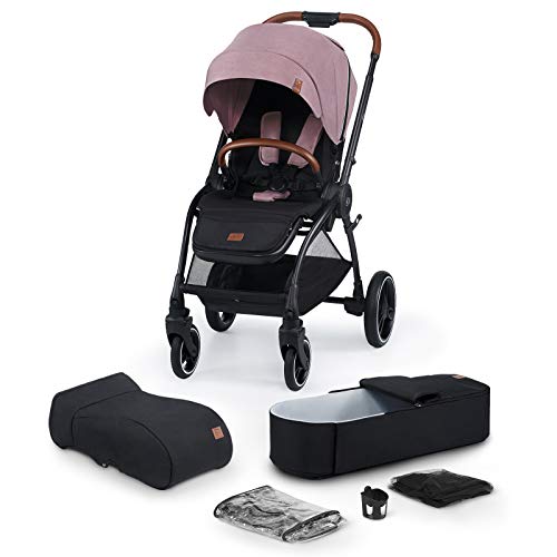 Kinderkraft Carrito Bebé 2 Piezas EVOLUTION COOCON, Silla de Paseo, Capazo, Impermeable con filtro UPF50+, Rosa