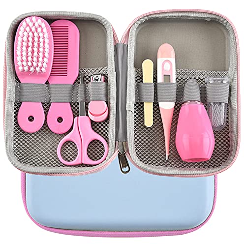 Kit Bebe Recien Nacido Higiene, MKNZOME 8 piezas Kit de Aseo para Bebés con Estuche de Transporte Set Cuidado Bebe Regalo para bebés recién nacidos niños pequeños cuidado de la salud y aseo