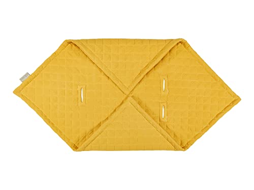 KraftKids Manta para capazo de muselina acolchada, color amarillo, 75 x 75 cm, manta de bebé de muselina para los días calurosos en verano