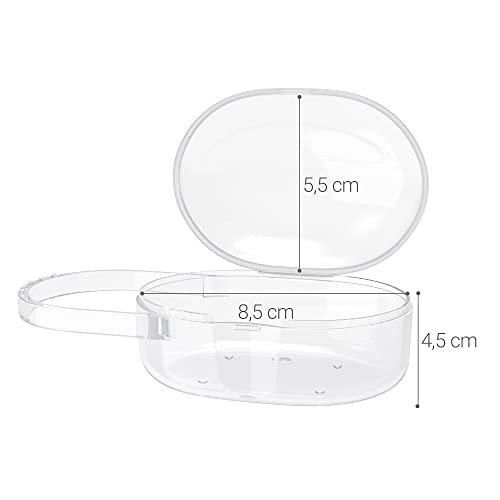 kwmobile Carcasa protectora para chupete - Set de 2x estuche protector de plástico duro para almacenaje de chupetes - transparente