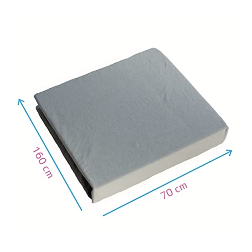 La sábana Ajustable 100% algodón para bebés se Adapta a la Cama de 160 x 70 (Gris)