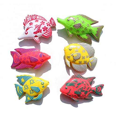 LAANCOO 7PCS Divertido y Lindo de Pesca del baño Juguetes magnéticos Pesca Juego de los Juguetes Conjunto Mesa Agua de la bañera para niños de plástico Que Flota Pescado