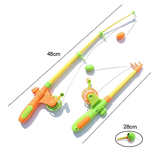 LAANCOO 7PCS Divertido y Lindo de Pesca del baño Juguetes magnéticos Pesca Juego de los Juguetes Conjunto Mesa Agua de la bañera para niños de plástico Que Flota Pescado