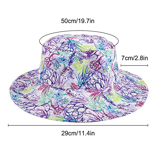 LACOFIA Sombrero de Sol para bebé niña Ajustable Gorro Verano de Pescador para niñas ala Ancha para Exteriores/natación/Playa/Piscina 3-7 años