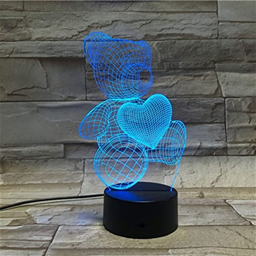 Lampada da illusione 3D Lampada da notte a led Regali per il giorno di Nighdn Amore romantico Decorazione per la casa creativa Lampada da tavolo Giocattolo per bambini Regali di festa Ragazzo