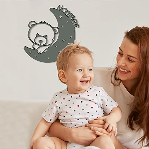 Lámpara de noche Osito de Peluche - Regalo para bautizo, Navidad, cumpleaños - fiesta bienvenida bebe sagrada comunión bebé niño niña - individual Único con nombre de deseo