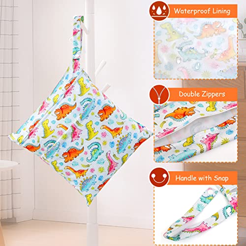 LEADSTAR Bolsa Pañales Impermeable para Bebe, 4 PCS Wetbag Reutilizable Lavable Organizador de Tela Ropa para Guardería y Colegio de Maquillaje de Colgar Viajes Playa Piscina Gym con Cremallera