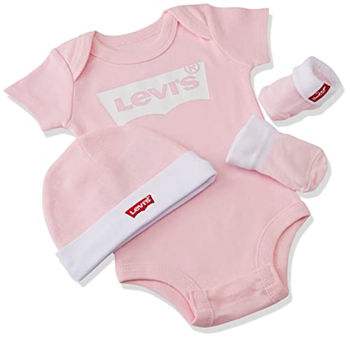 Levi's Kids CLASSIC BATWING INFANT HAT, BODYSUIT, BOOTIE SET 3PC 0019 Canastilla para bebés y niños pequeños Fairy Tale para Bebé-Niñas