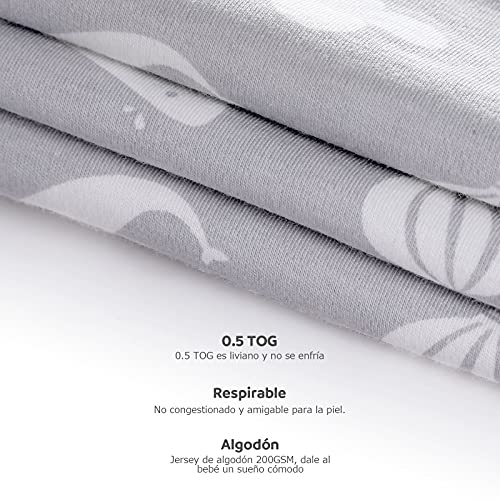 Lictin Saco de Dormir Bebés -0.5TOG Saco de Dormir Bebé Verano Saco de Dormir Bebé de Algodón Ajustable Unisex para Bebé de 18-36 Meses de 83-99 cm