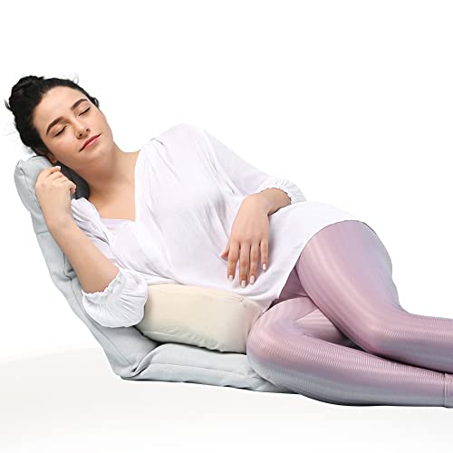 LightEase Almohada de maternidad para embarazo, doble cuña para dormir, para cuerpo, vientre, soporte de espalda, suave, no voluminosa