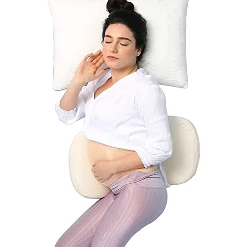 LightEase Almohada de maternidad para embarazo, doble cuña para dormir, para cuerpo, vientre, soporte de espalda, suave, no voluminosa