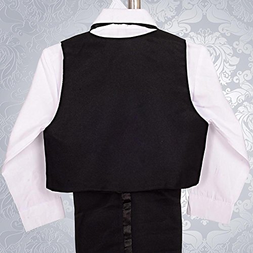 Lito Angels - Trajes para Bebe niño de Vestir Elegante Negro, Conjunto de 5 Piezas de Traje Formal para Boda, Fiesta, Ceremonia y ocasión Especial, Tamaño 12 a 18 Meses