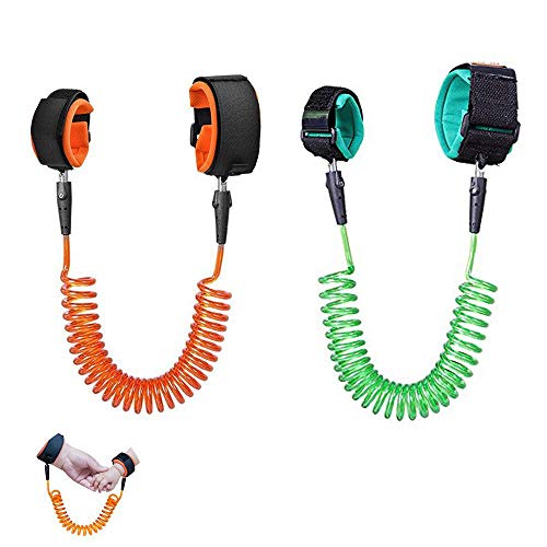 Locisne 2 Pack Baby Anti-perdido Cinturón, Baby Kids Safty Anti Perdido Paseo Cinturón de la muñeca Link Bungee Leash seguridad Toddler Arnés, Ayudante de viaje, 1.8m + 2.5m