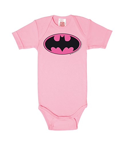 Logoshirt Body para bebé Batman Logotipo Rosa - DC Comics - Batman Logo Pink - Pelele para bebé - Rosa - Diseño Original con Licencia, Talla 62/68, 3-6 Meses