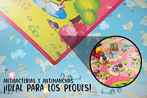 LucaHome – Alfombra Infantil Educaplay Castillos 120x200cm | Alfombra educativa para Bebes Acolchado y Resistente | Alfombra Infantil Bebe Suelo Antideslizante | Alfombra Infantil niño niña