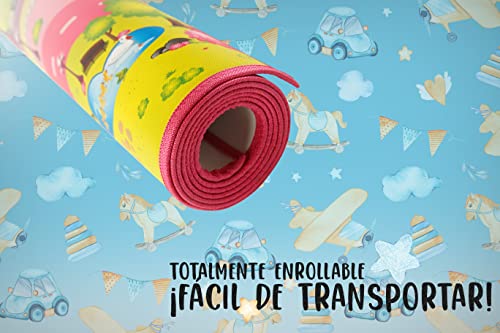 LucaHome – Alfombra Infantil Educaplay Castillos 120x200cm | Alfombra educativa para Bebes Acolchado y Resistente | Alfombra Infantil Bebe Suelo Antideslizante | Alfombra Infantil niño niña