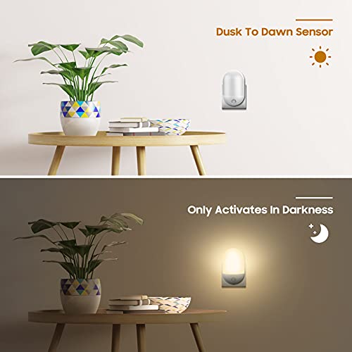 Luz Nocturna Infantil, Luz Nocturna LED Automático Plug-and-Play con Sensor Crepuscular, Luz Nocturna para Niños Blanca Cálida para Habitaciones de Niños, Salas de estar, Baños, Pasillos, Dormitorios