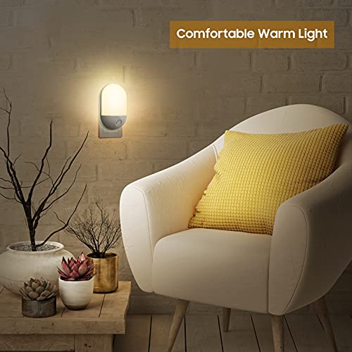 Luz Nocturna Infantil, Luz Nocturna LED Automático Plug-and-Play con Sensor Crepuscular, Luz Nocturna para Niños Blanca Cálida para Habitaciones de Niños, Salas de estar, Baños, Pasillos, Dormitorios