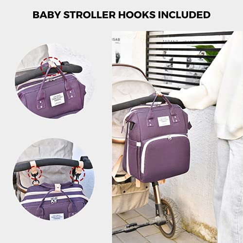 MAGIC SELECT Mochila cambiador bebé Portátil. Bolso de Pañales y Biberones con cuna Plegable para bebé, gran capacidad y 2 ganchos para carrito de bebé.