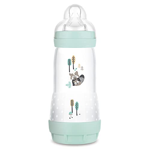 MAM Biberón Anti-Colic A152 - Colección Colours of Nature, Superficie Mate, Biberón Anticólicos Patentado, Tetina 3 de Silicona SkinsoftTM Ultrasuave, para Bebés a Partir de 4 Meses, 320 Ml, Azul