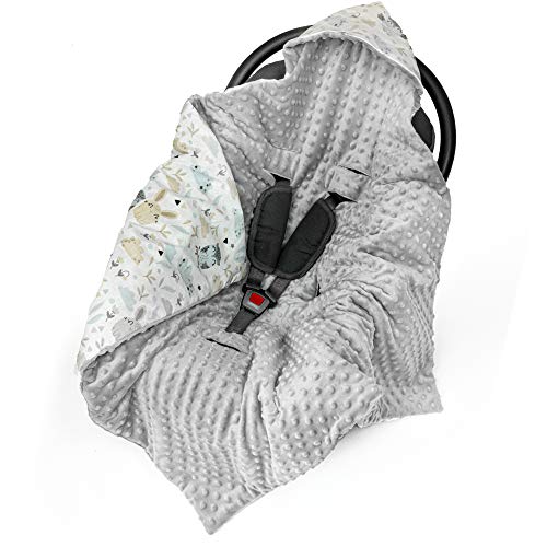 Manta para bebé Primavera/Verano - 90 cm x 90 cm - Universal, por Ejemplo, Buggy Asiento de Coche Certificado Öko-Tex Gris